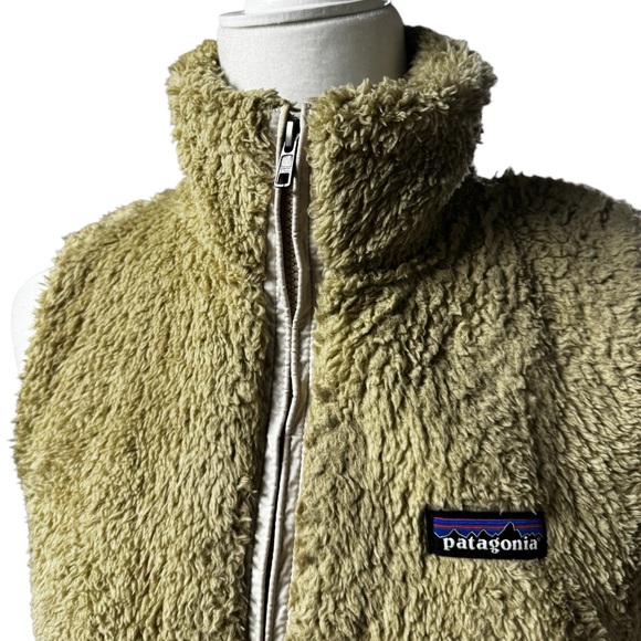 Patagonia womens medium Los Gatos Fleece Shroom Taupe Vest tan pockets gorpcore - Picture 5 of 12